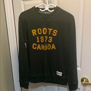 Roots Green Crewneck Sweater with Yellow Details